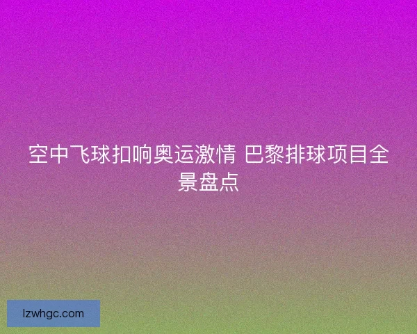 空中飞球扣响奥运激情 巴黎排球项目全景盘点 空中飞球扣响奥运激情 巴黎排球项目全景盘点